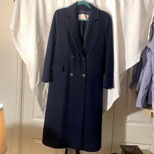 Navy wool trench coat. Pendelton virgin wool. Women’s size 8